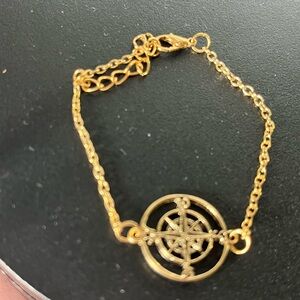 18k GP Stainless Steel Compass Bracelet